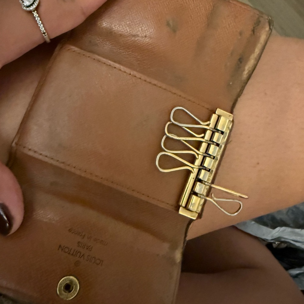 Louis Vuitton Tan Key Holder with Gold Accents